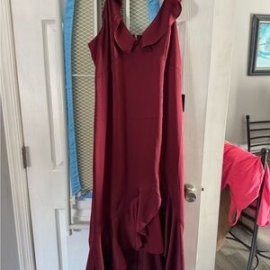 Express Asymmetrical Burgundy Dress